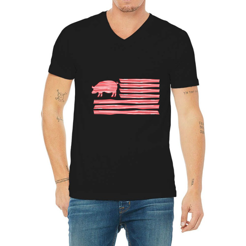 Sweet Salted Smoke Meaty Pig Flag Artwork Bacon Premium V-neck Tee | Artistshot