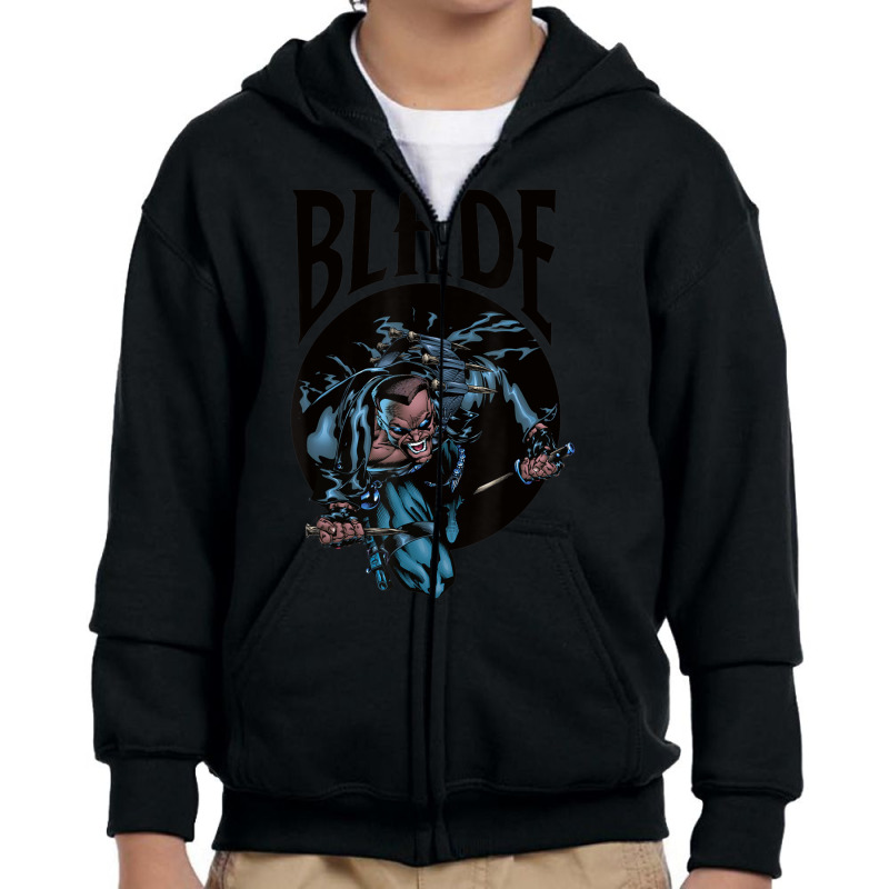 Blade Vampire Hunter Youth Zipper Hoodie by hamthegodfather | Artistshot