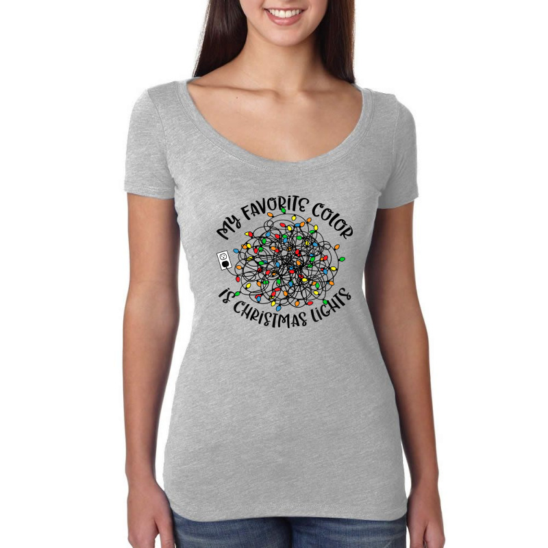 My Favorite Color Is Christmas Lights, Funny Christmas Women's Triblend Scoop T-shirt by pusadalesyuki | Artistshot