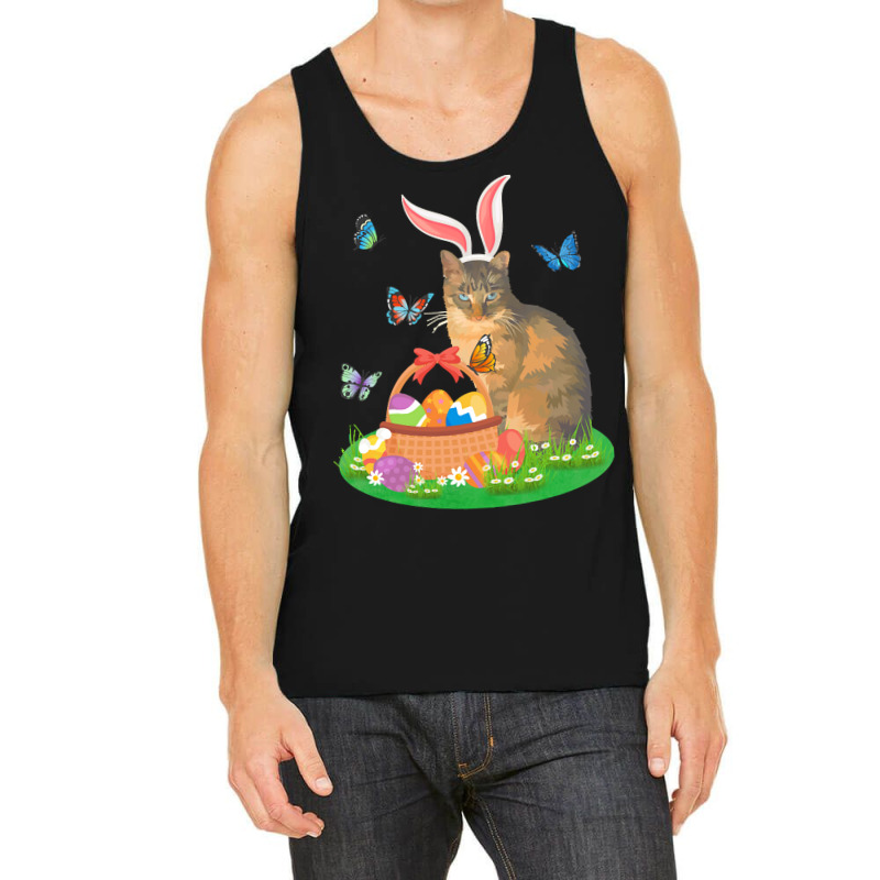 Easter Day T  Shirt Cat With Bunny Ears And Eggs Basket Kids Men Women Tank Top | Artistshot