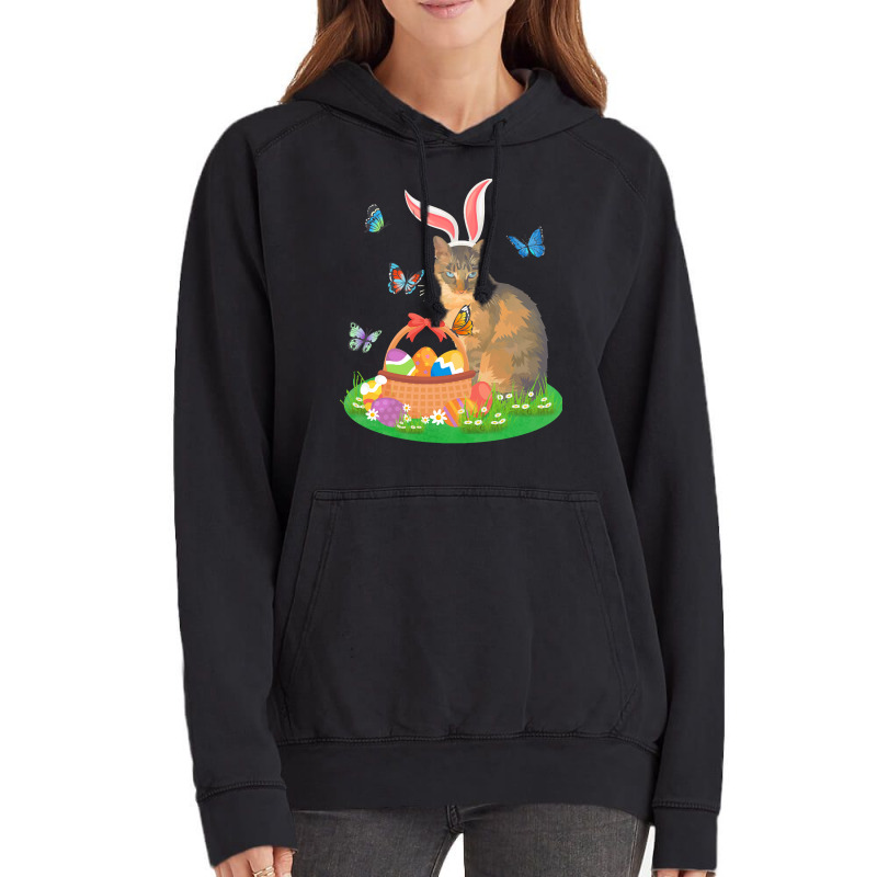 Easter Day T  Shirt Cat With Bunny Ears And Eggs Basket Kids Men Women Vintage Hoodie | Artistshot