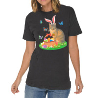 Easter Day T  Shirt Cat With Bunny Ears And Eggs Basket Kids Men Women Vintage T-shirt | Artistshot