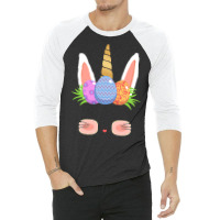 Easter Day T  Shirt Cute Easter Bunny Unicorn Eggs Gifts Kids Toddler 3/4 Sleeve Shirt | Artistshot