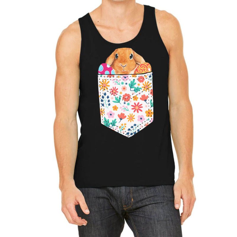 Easter Day T  Shirt Cute Rabbit Bunny Pet Easter Eggs In Pocket Easter Tank Top | Artistshot