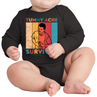 Tummy Ache Survivor Long Sleeve Baby Bodysuit | Artistshot