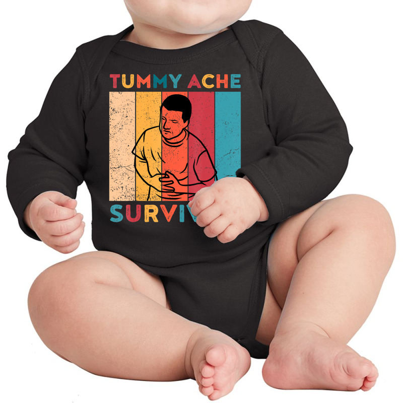 Tummy Ache Survivor Long Sleeve Baby Bodysuit | Artistshot