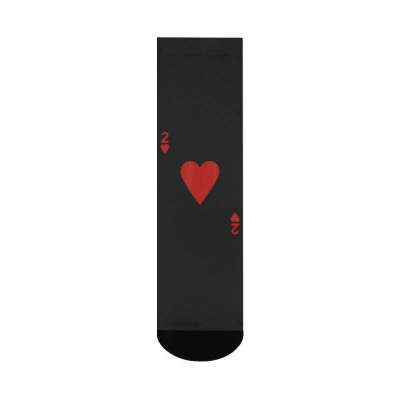 Two Of Hearts Blackjack Cards Poker 21 2 Crew Socks | Artistshot