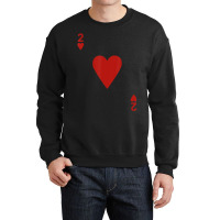 Two Of Hearts Blackjack Cards Poker 21 2 Crewneck Sweatshirt | Artistshot