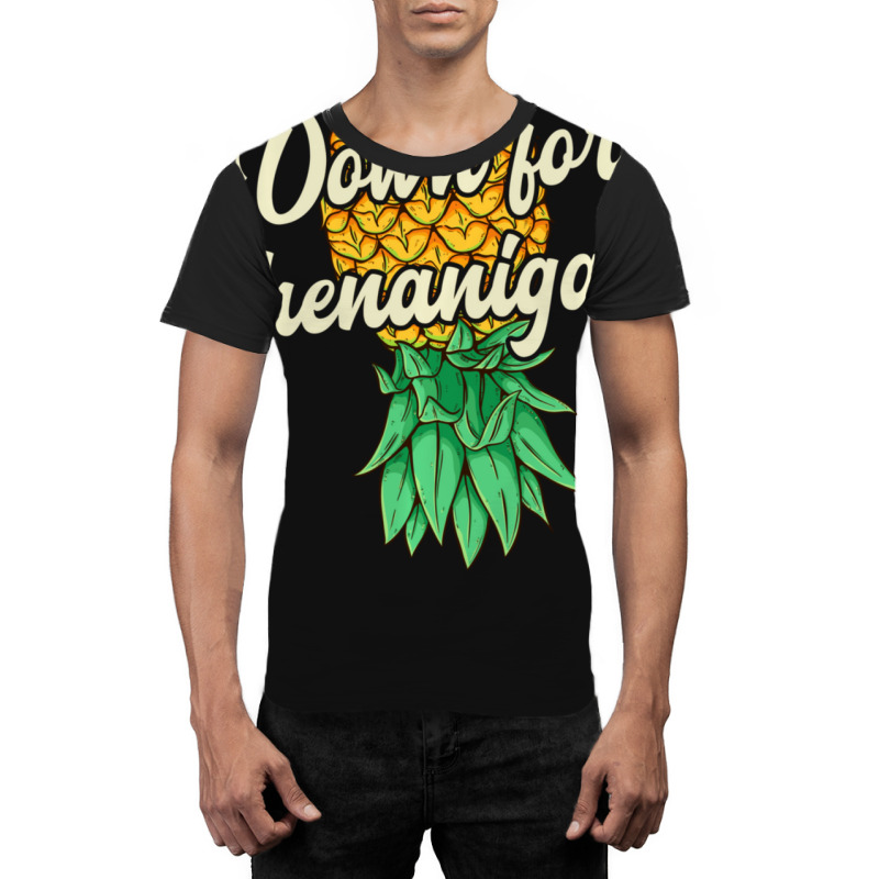 Upside Down Pineapple Down For Shenanigans Swinger Graphic T-shirt | Artistshot