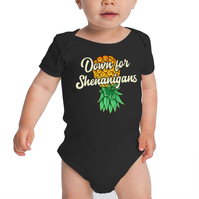 Upside Down Pineapple Down For Shenanigans Swinger Baby Bodysuit | Artistshot