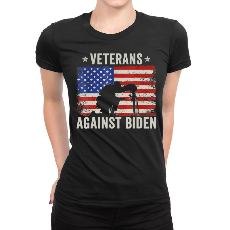 Veterans Against Say Their Names Joe Anti Biden, 4th July Ladies Fitted T-Shirt by Min06 | Artistshot