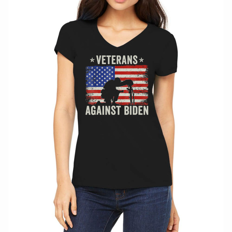 Veterans Against Say Their Names Joe Anti Biden, 4th July Women's V-Neck T-Shirt by Min06 | Artistshot