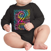 Tie Dye 2nd Grade Typography Team Second Grade Teacher Long Sleeve Baby Bodysuit | Artistshot