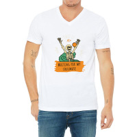 Funny Skeleton Gift  This Is Me Waiting For My Soulmate Funny V-neck Tee | Artistshot