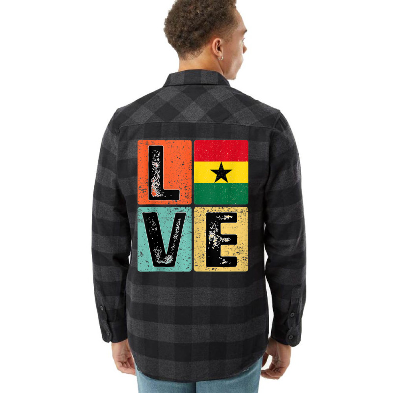 Vintage Retro I Love Ghana Flag For Ghanaian Pride Flannel Shirt | Artistshot