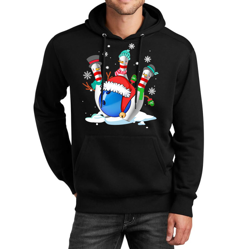 Funny Bowling With Christmas Ball Lover T  Shirt Funny Bowling With Ch Unisex Hoodie | Artistshot