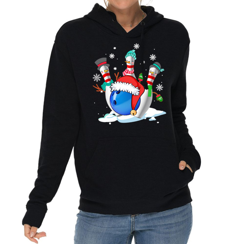 Funny Bowling With Christmas Ball Lover T  Shirt Funny Bowling With Ch Lightweight Hoodie | Artistshot