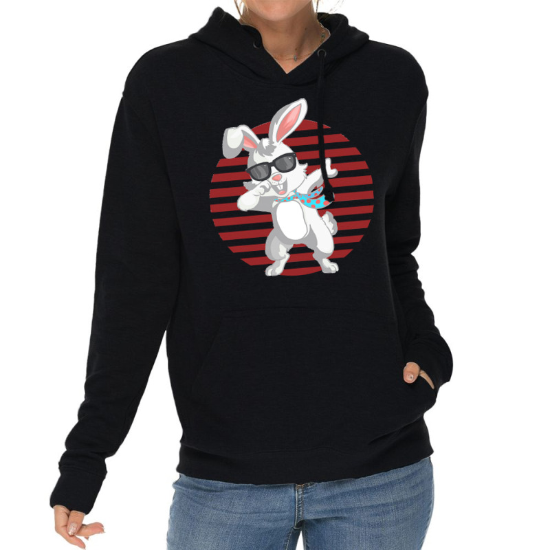 Funny Dabbit Dabbing Rabbit Sunglasses Easter Bunny Gifts Lightweight Hoodie | Artistshot