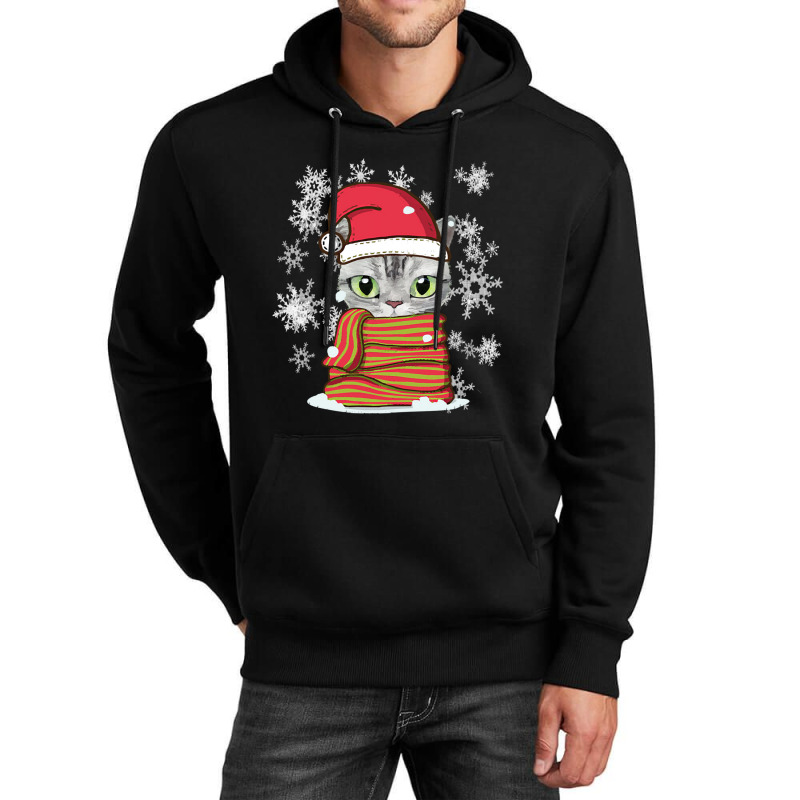 Cat Christmas Lovely Cat Christmas Unisex Hoodie by Irena D Good | Artistshot