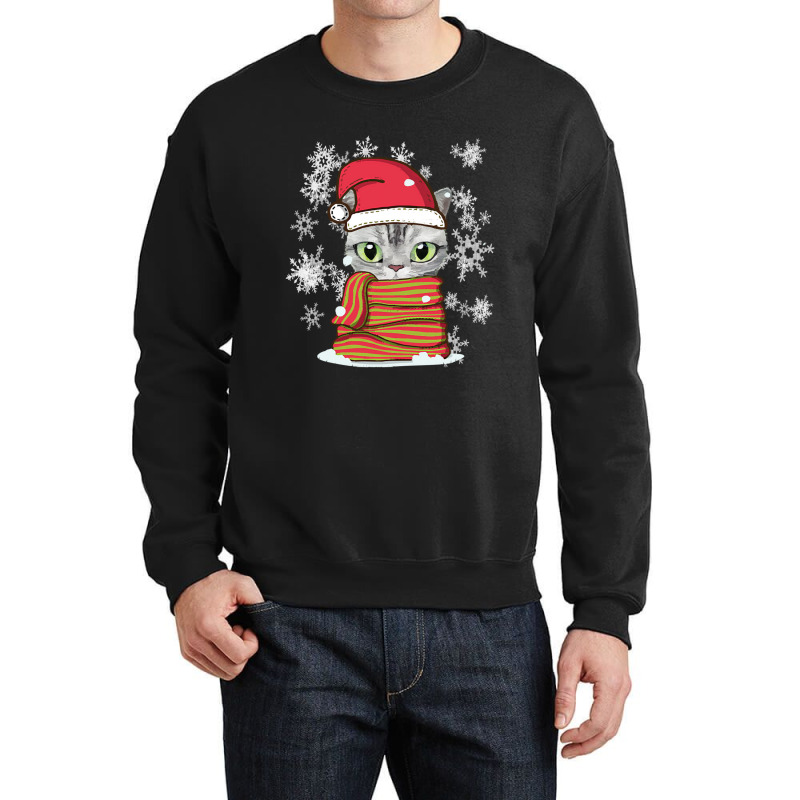 Cat Christmas Lovely Cat Christmas Crewneck Sweatshirt by Irena D Good | Artistshot