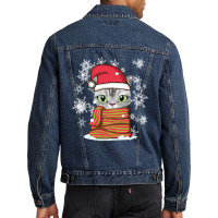 Cat Christmas Lovely Cat Christmas Men Denim Jacket | Artistshot