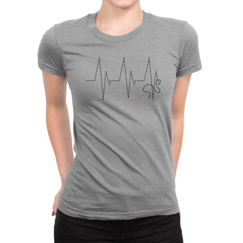 Sewing Heartbeat For Light Ladies Fitted T-Shirt by autlu2024 | Artistshot