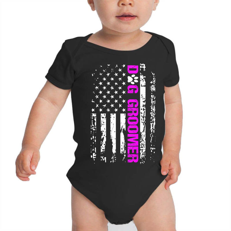 Dog Groomer  American Flag Patriotic Dog Groomer Gift Premium Baby Bodysuit by ScottArtist | Artistshot