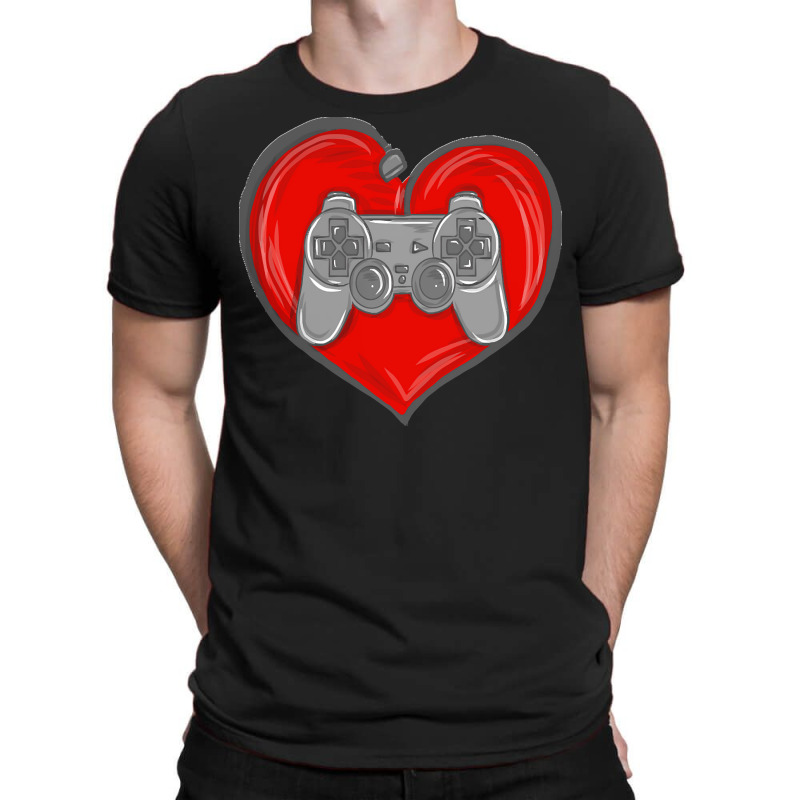 Gaming Apparel T  Shirt Heart Controller Gaming Lovers Awesome For Gam T-shirt | Artistshot