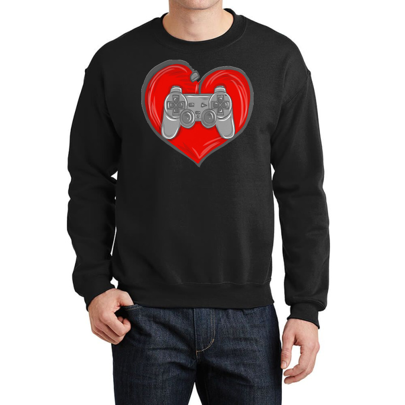 Gaming Apparel T  Shirt Heart Controller Gaming Lovers Awesome For Gam Crewneck Sweatshirt | Artistshot