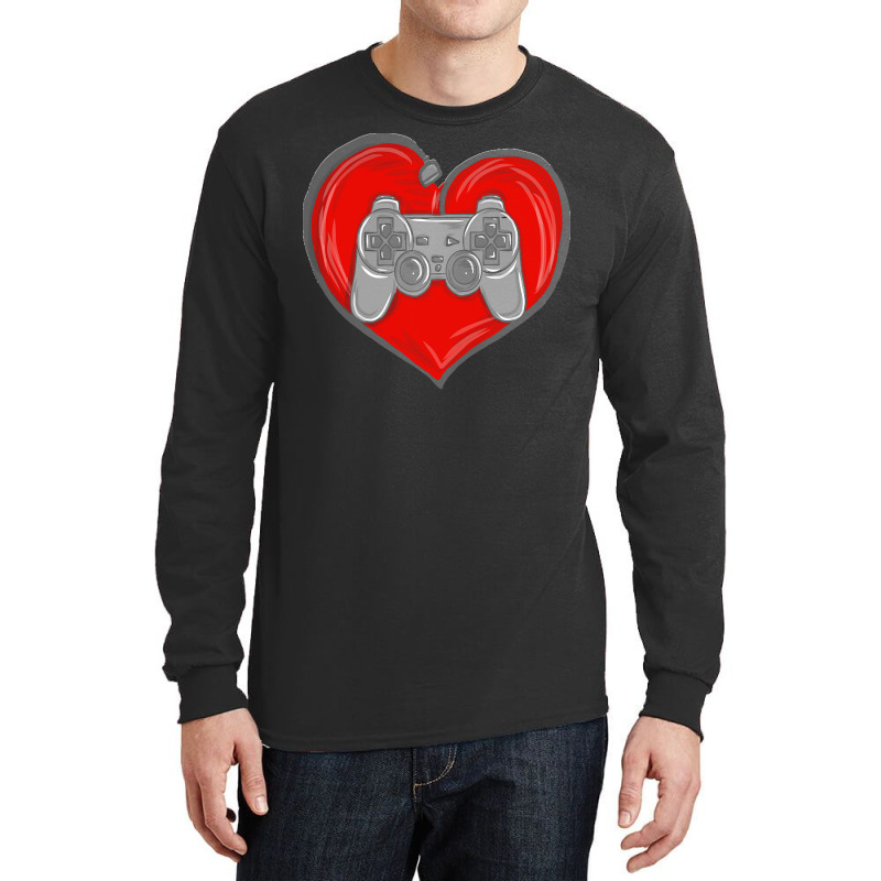 Gaming Apparel T  Shirt Heart Controller Gaming Lovers Awesome For Gam Long Sleeve Shirts | Artistshot