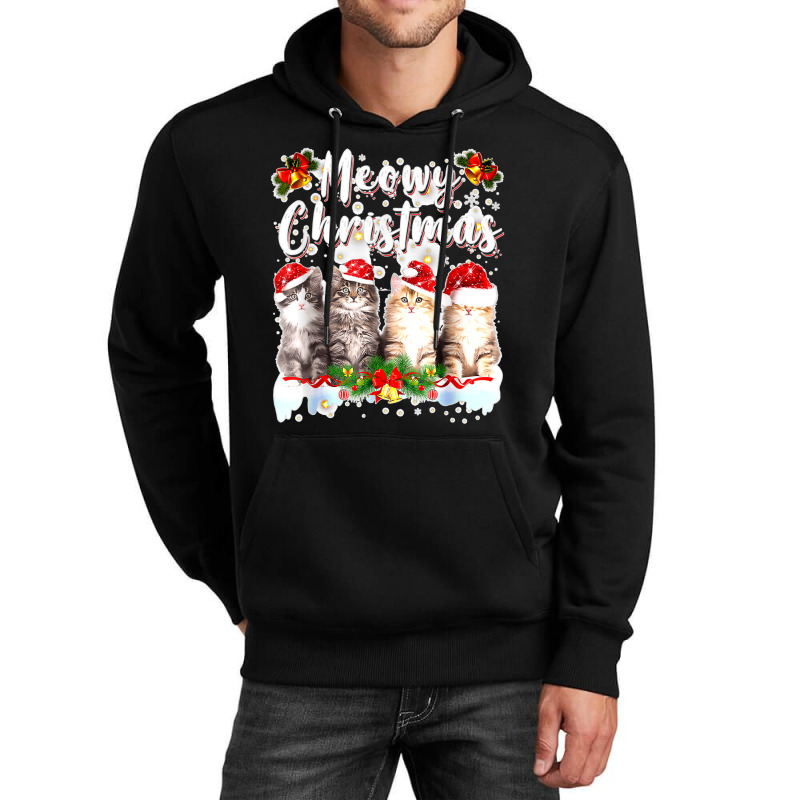 Cat Meowy Family Matching Christmas Pajamas Santa Cats Xmas Unisex Hoodie by Irena D Good | Artistshot