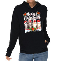 Cat Meowy Family Matching Christmas Pajamas Santa Cats Xmas Lightweight Hoodie | Artistshot