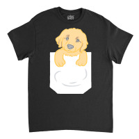 Golden Retriever Dog T  Shirt Cute Funny Golden Retriever Puppy Pocket Classic T-shirt | Artistshot