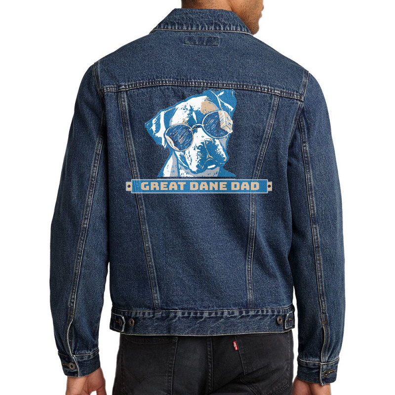 Great Dane Dad T  Shirt Great Dane Dad Cool Retro Vintage Gifts Cool S Men Denim Jacket | Artistshot