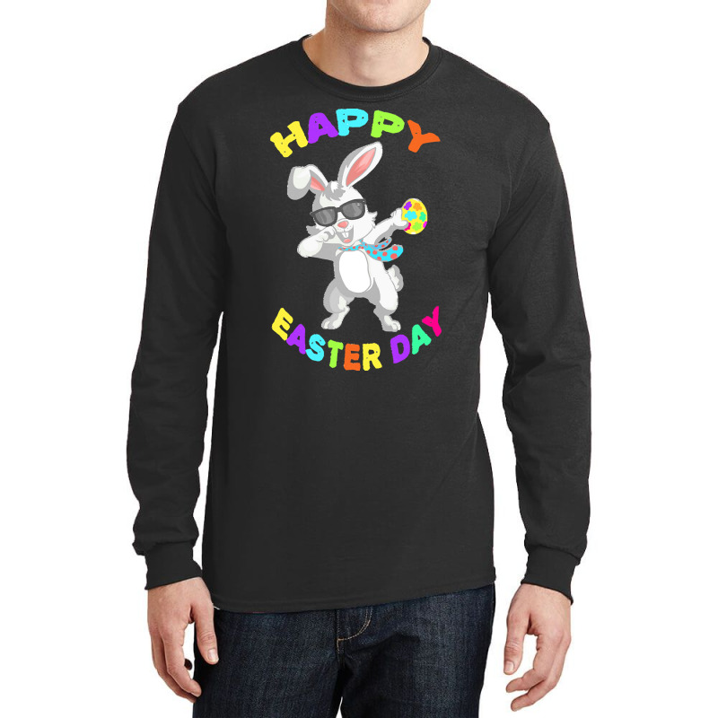 Happy Easter Bunny T  Shirt Funny Dabbing Rabbit Sunglasses Easter Bun Long Sleeve Shirts | Artistshot