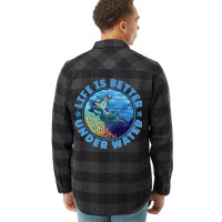 Life Is Better Under Water Marine Biology Scuba Diver Premium Flannel Shirt | Artistshot