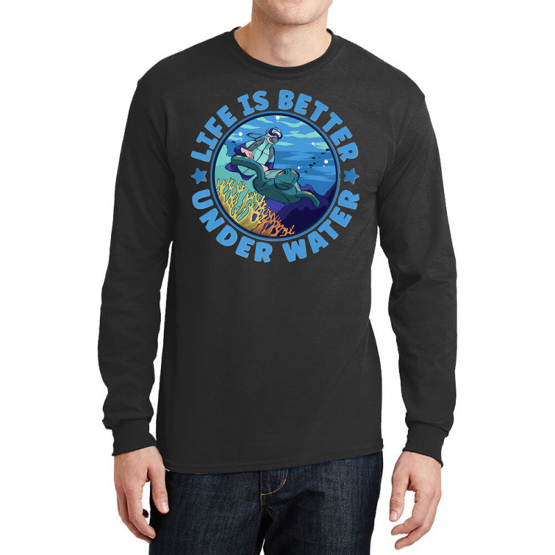 Life Is Better Under Water Marine Biology Scuba Diver Premium Long Sleeve Shirts | Artistshot