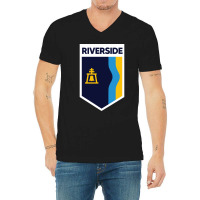 Riverside California City Flag Emblem V-neck Tee | Artistshot