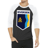 Riverside California City Flag Emblem 3/4 Sleeve Shirt | Artistshot