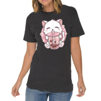 Anime Kawaii Boba Cat Bubble Tea Cat Boba Tea Cat Vintage T-shirt | Artistshot