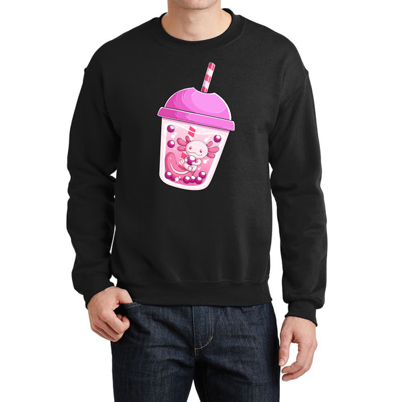 Axolotl Boba Tea T Shirt Bobalotl Crewneck Sweatshirt by Irena D Good | Artistshot