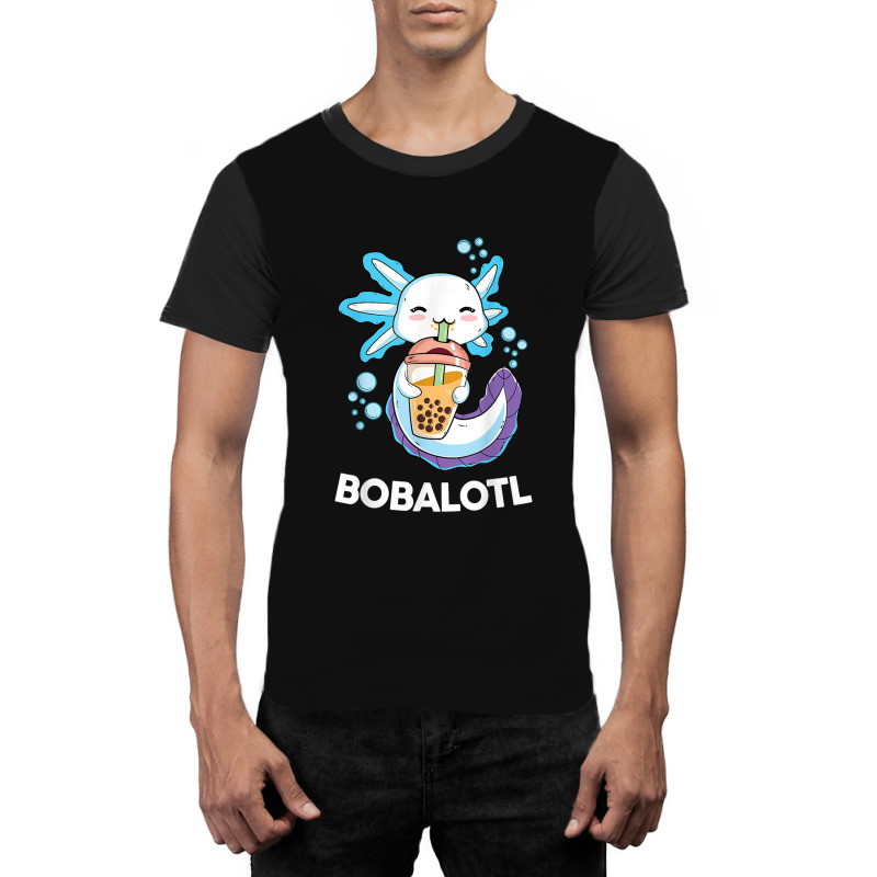 Axolotl Boba Bubble Tea Kawaii Anime Japanese Kids Teen Girl Graphic T-shirt by Irena D Good | Artistshot