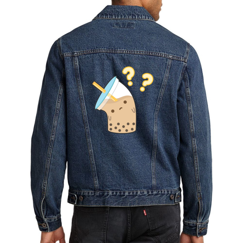 Boba Milk Tea Confused Men Denim Jacket by Irena D Good | Artistshot