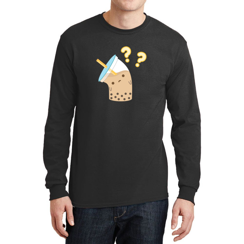 Boba Milk Tea Confused Long Sleeve Shirts by Irena D Good | Artistshot