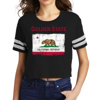 Golden State California Republic Flag Scorecard Crop Tee | Artistshot