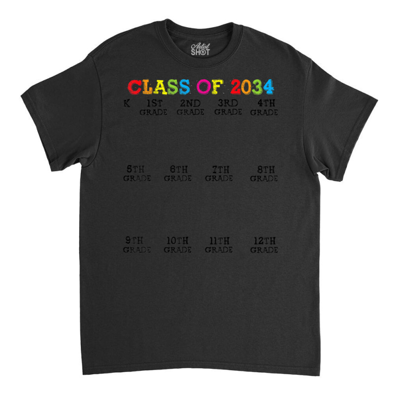 Class Of 2034 Handprin, Grow With Me Kindergarten Kid Classic T-shirt | Artistshot