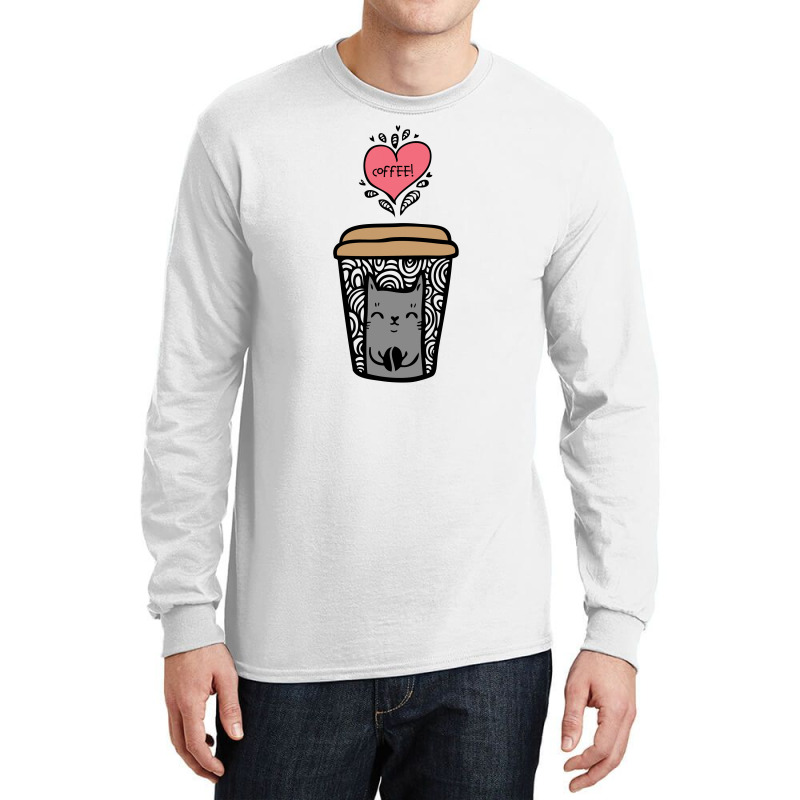 Coffee Cat Long Sleeve Shirts | Artistshot