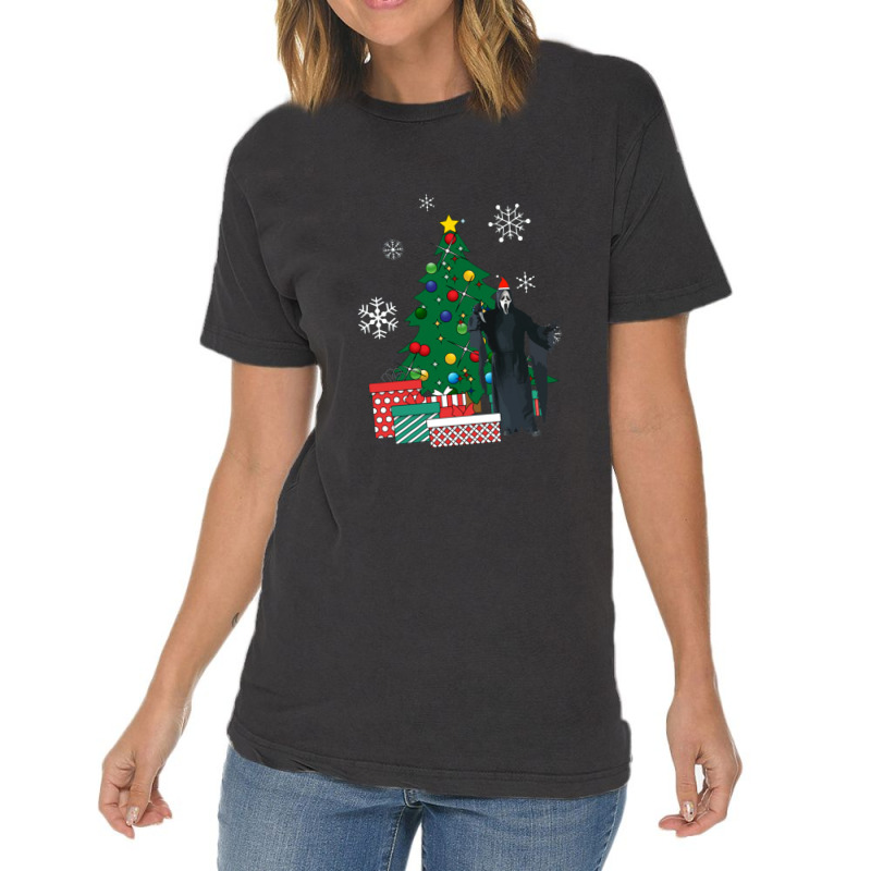 Scream Ghostface Around The Christmas Tree  Scream Vintage T-shirt | Artistshot