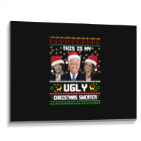 This Is My Ugliest Christmas Sweater Funny Joe Biden Kamala Sweatshirt Metal Print Horizontal | Artistshot