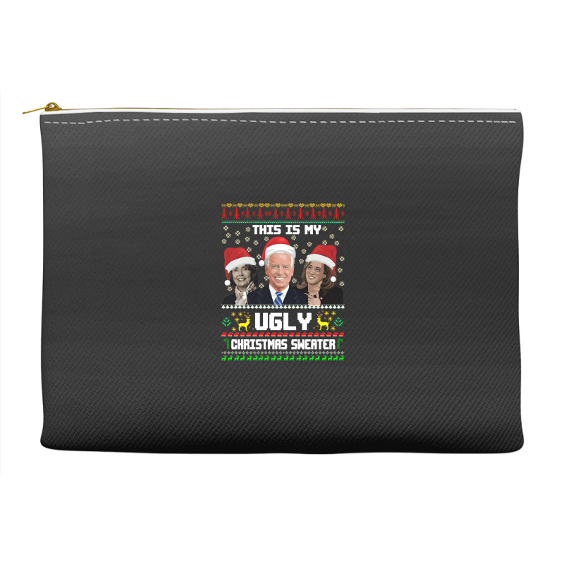 This Is My Ugliest Christmas Sweater Funny Joe Biden Kamala Sweatshirt Accessory Pouches | Artistshot